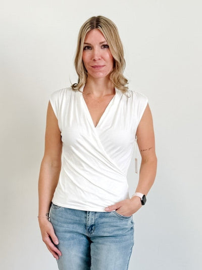 Drapey Wrap Sleeveless Top
