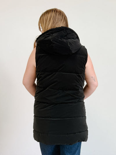 DEX Hooded Puffer Vest in Black