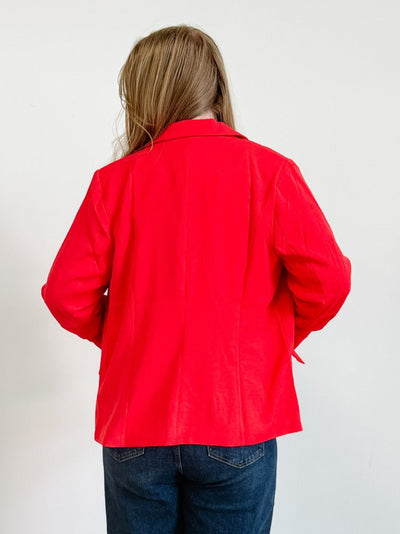 Recycled Poly Shirred Sleeve Blazer