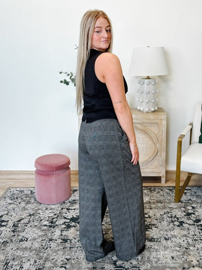 Prince Of Wales Jersey Pant in Grey Plaid