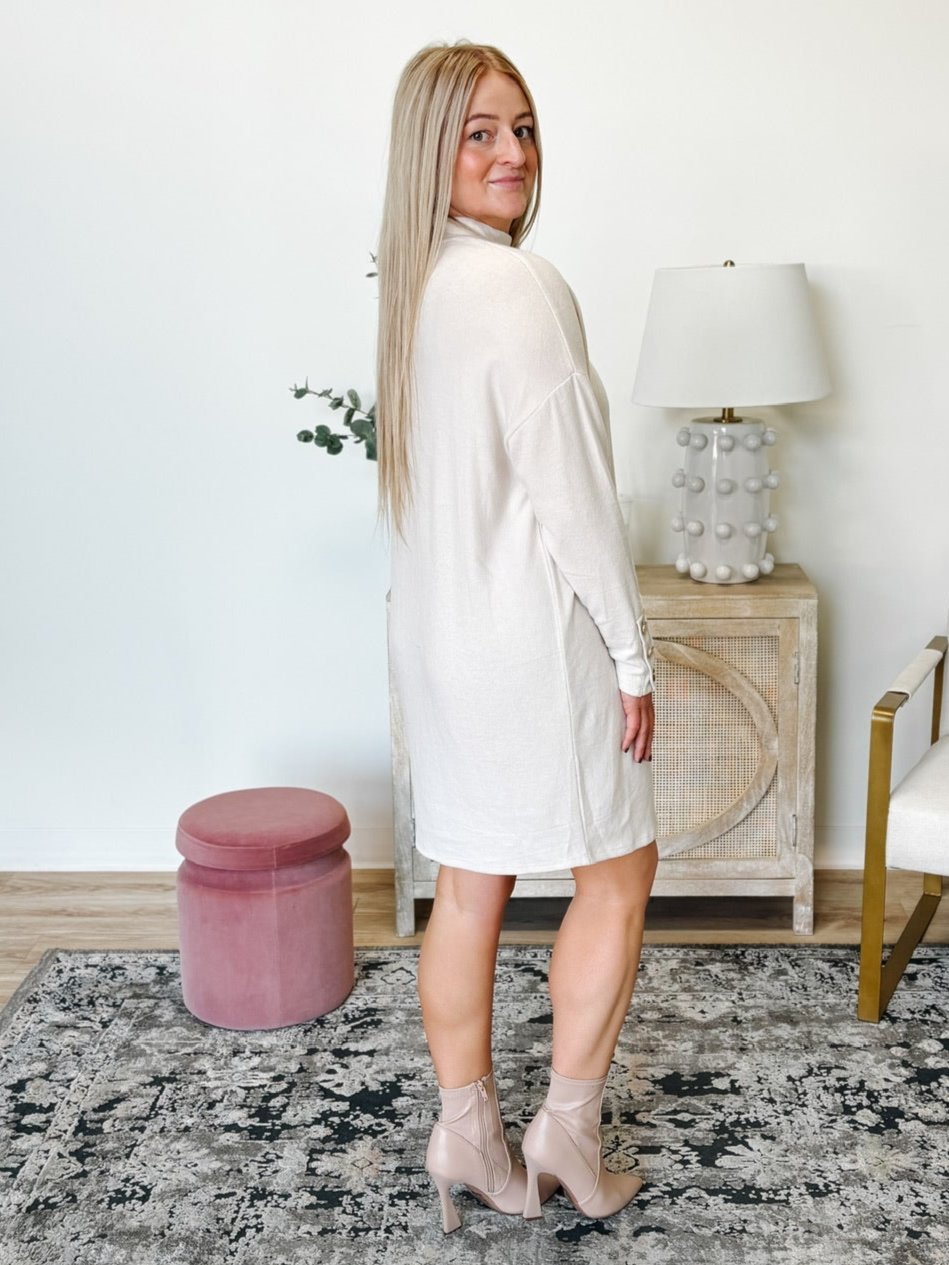 Heavy Soft Touch Cocoon Dress in Stone