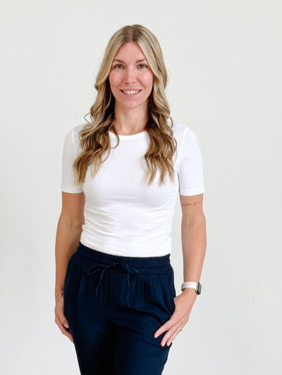 Classic Core Boat Neck Top in White