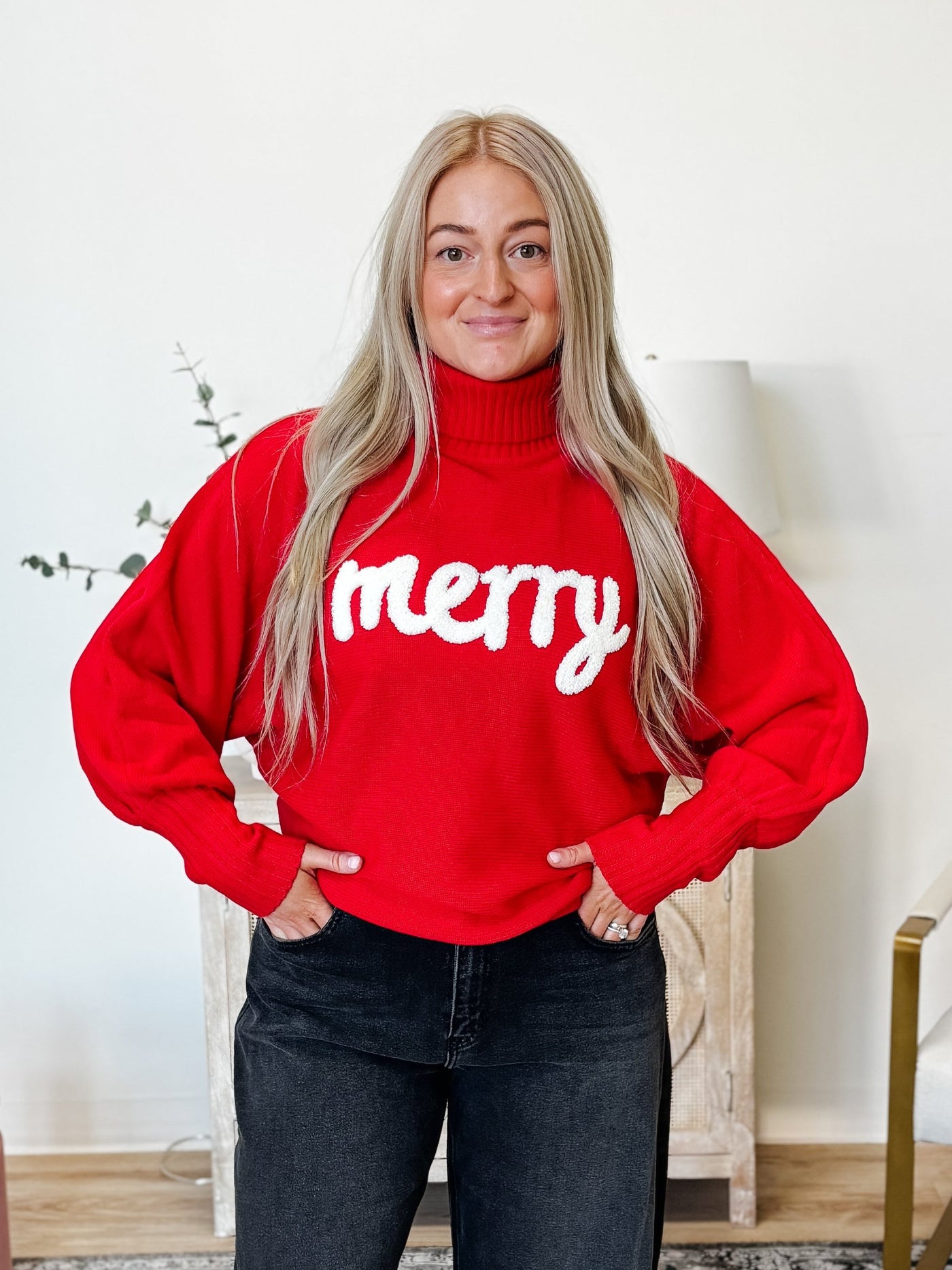 "Merry" Knitted Christmas Sweater