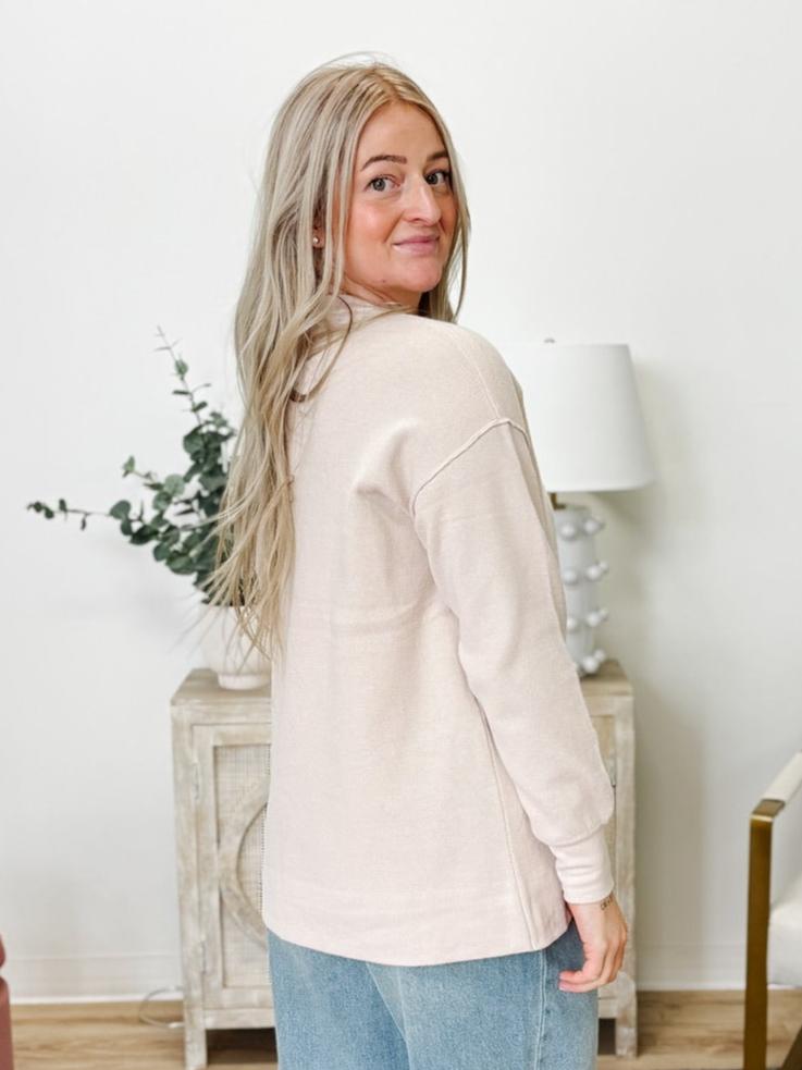 Oversized Crew Neck Sweater in Oatmeal