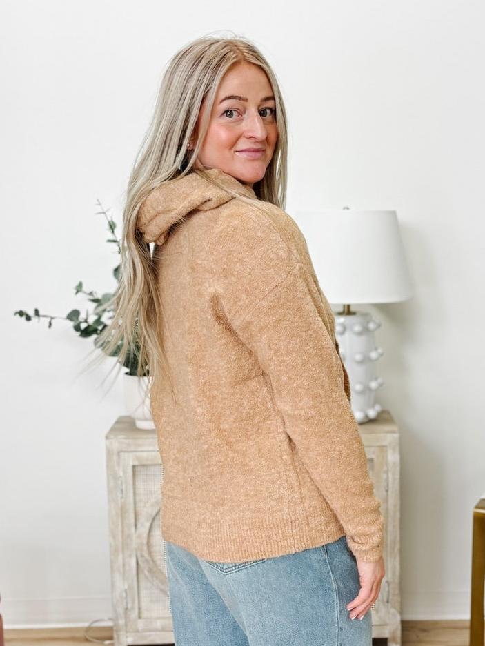 Hooded Pullover Sweater in Camel