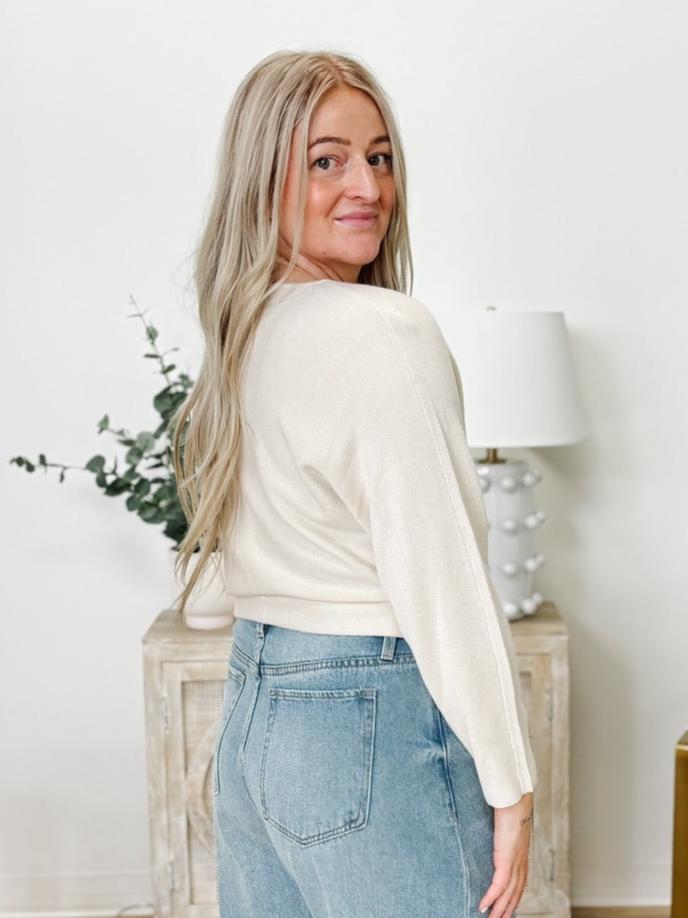 Oversized Dolman Sleeve Sweater in Natural