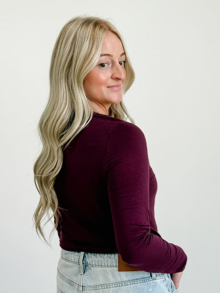 Mava Long Sleeve Top in Wine