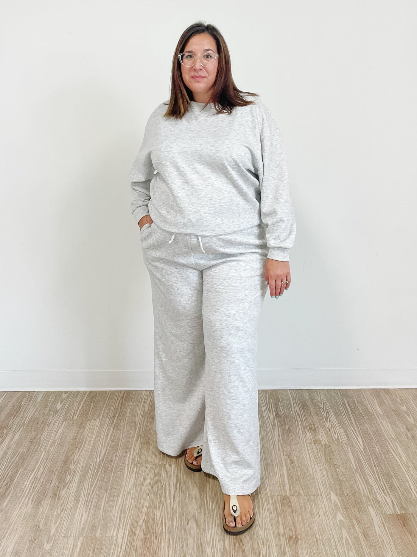 The Sandy Scuba Matching Set in Heather Grey