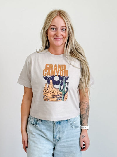 Grand Canyon Vintage-Wash Cropped Graphic Tee