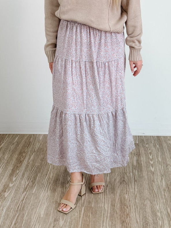 Tierred Skirt in Blue / Pink