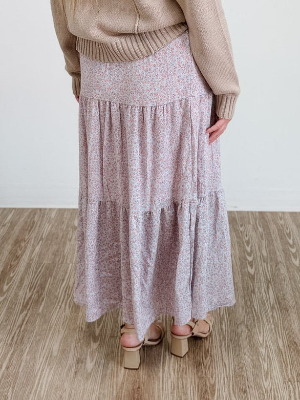 Tierred Skirt in Blue / Pink