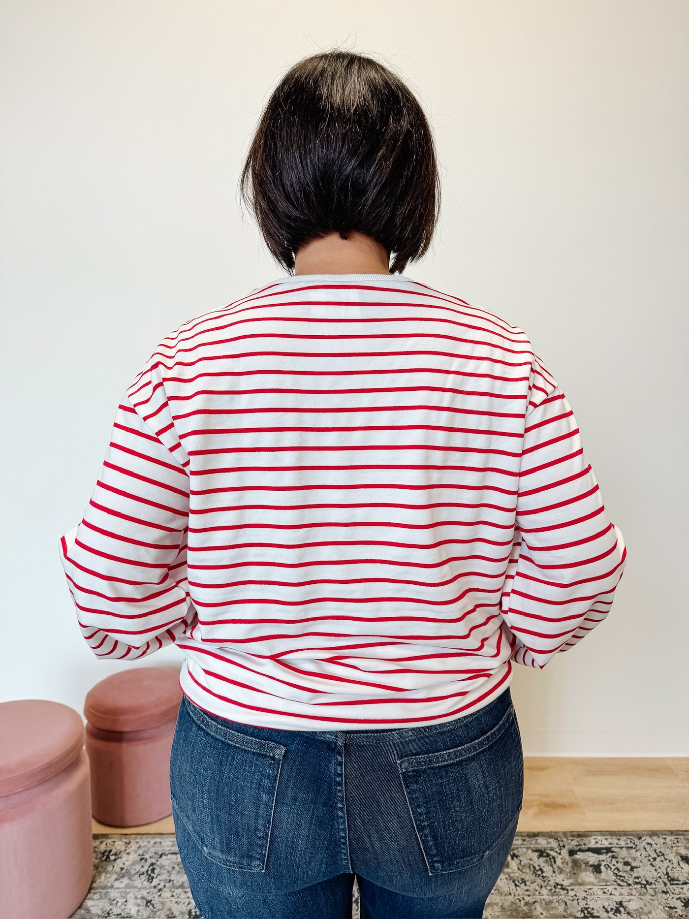 The Lovers Striped Sweatshirt in Red