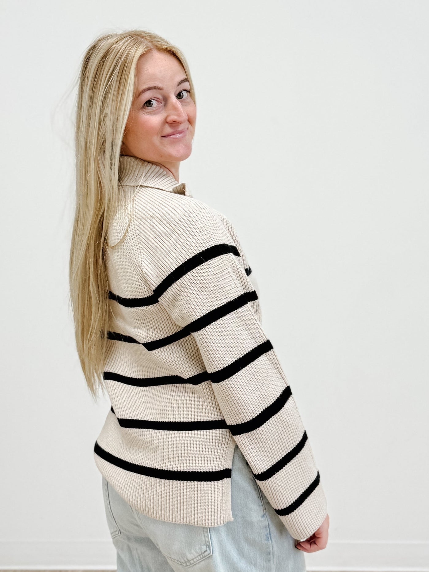 Half Zip Longline Sweater