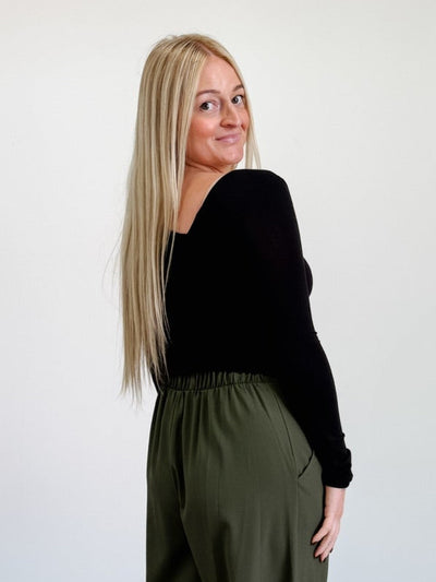 Elegant Asymmetric Neckline Knit Top