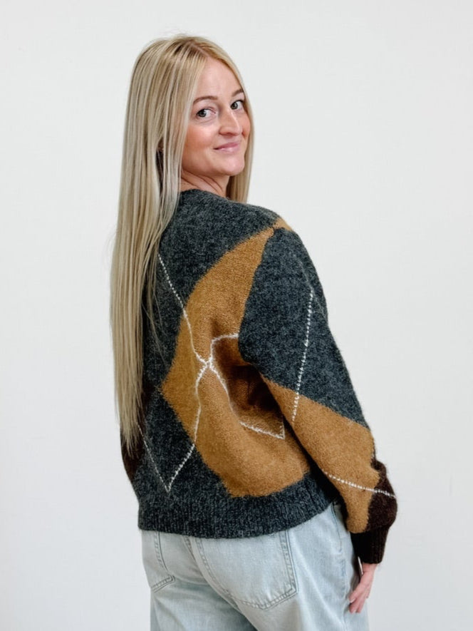 V-Neck Patterned Sweater