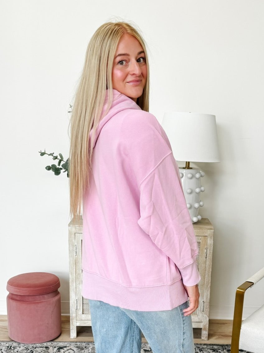 Free People Sprint To The Finish Hoodie in Powder Pink