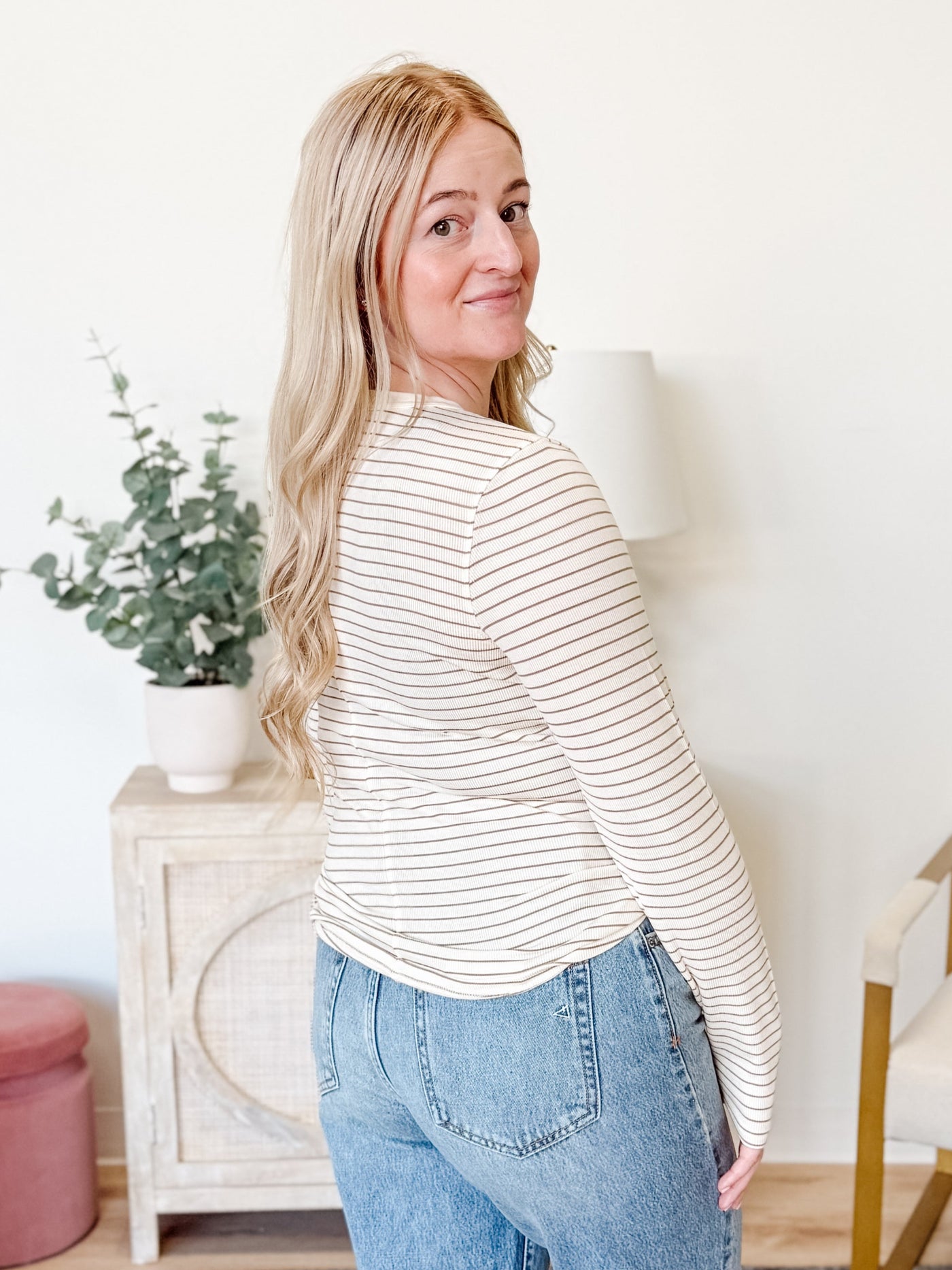 Addie Top in Oak Stripe