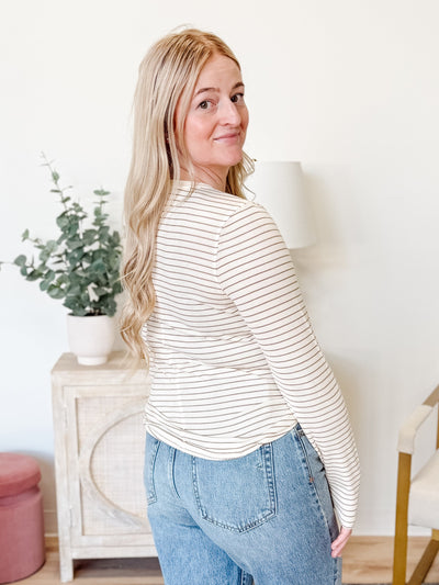 Addie Top in Oak Stripe
