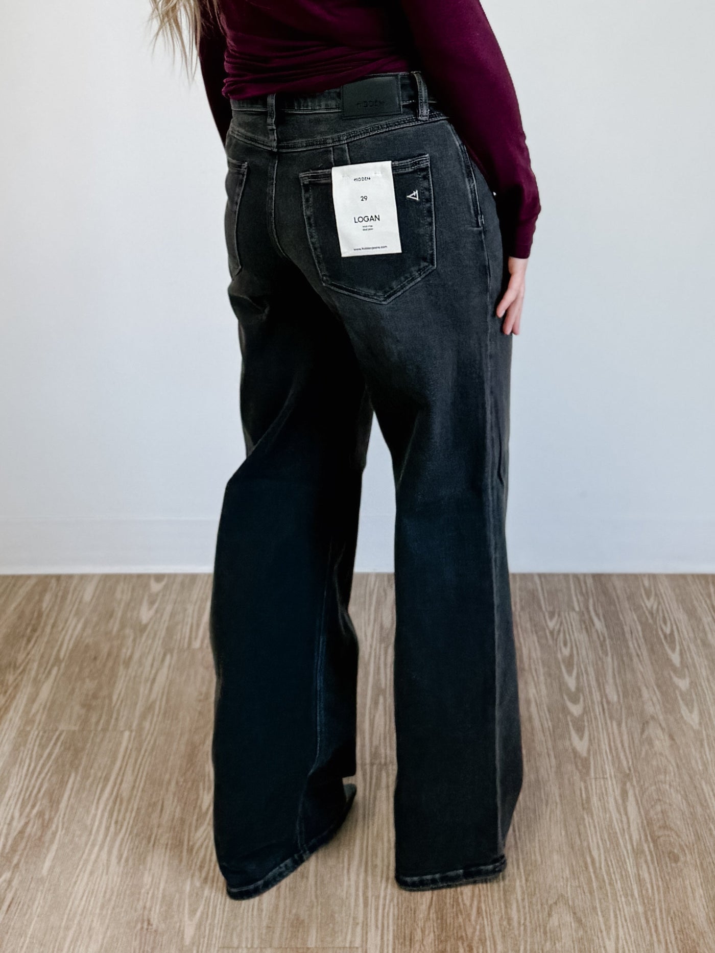 Mid Rise Stretch Dad Jean in Charcoal