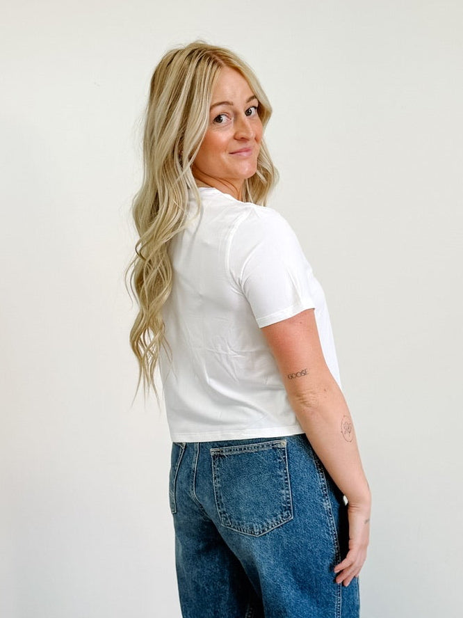 Cropped Loose Cool Touch Workout Tee