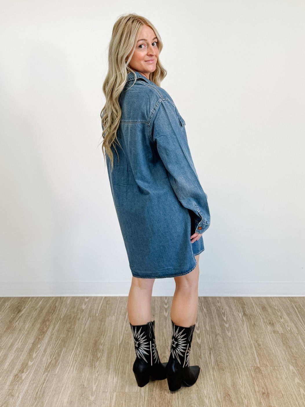 Super Soft Oversized Denim Shirt Dress