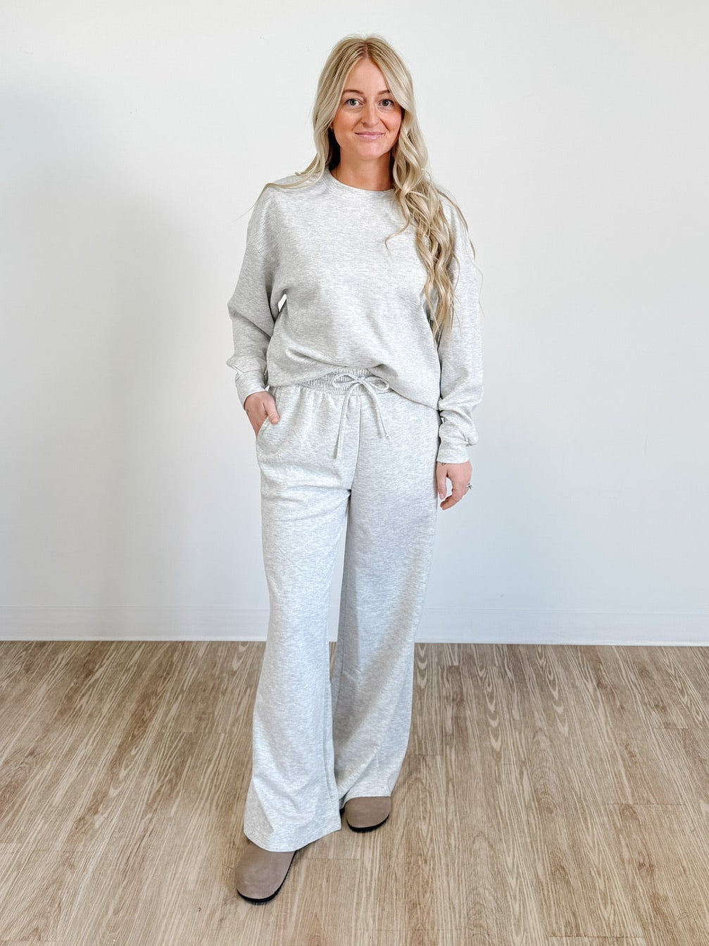 The Sandy Scuba Matching Set in Heather Grey