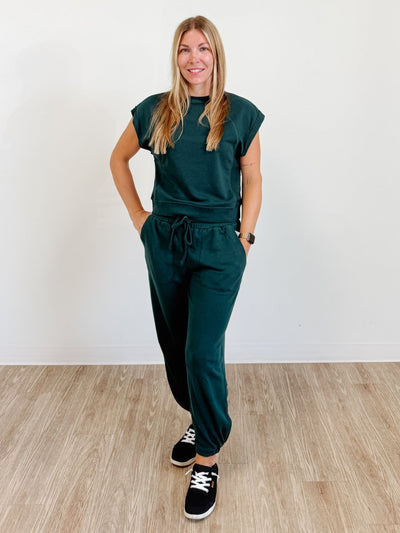 Offset French Terry Lounge Joggers in Evergreen