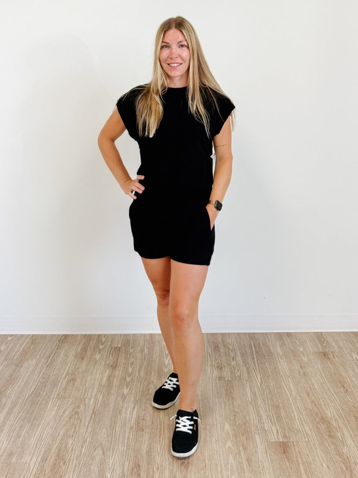 Offset French Terry Lounge Shorts In Black