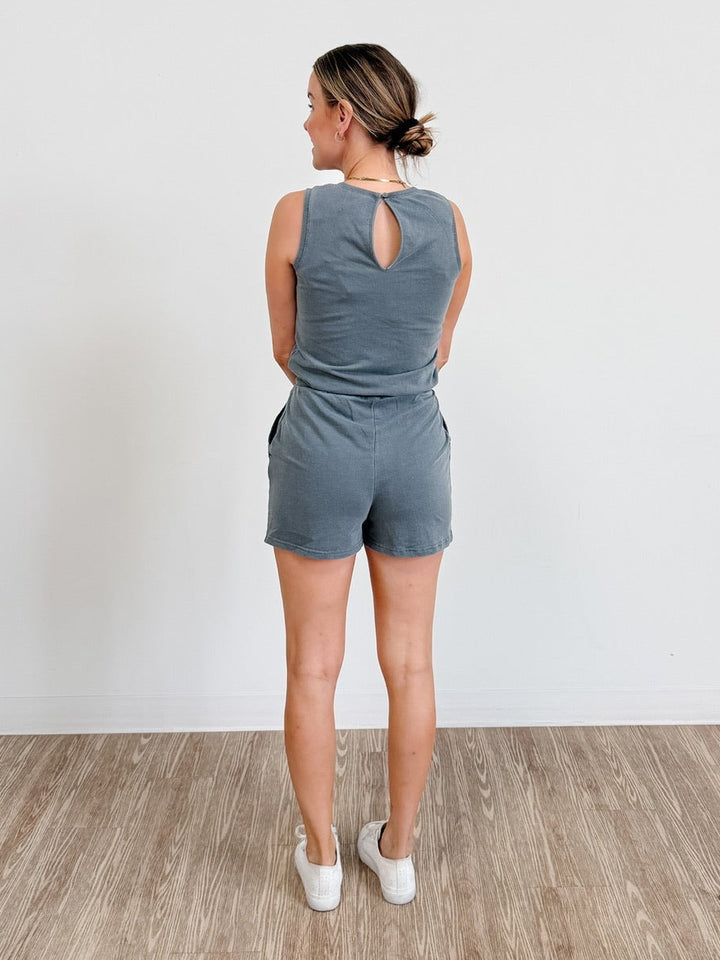 Joey Romper in Vintage Indigo