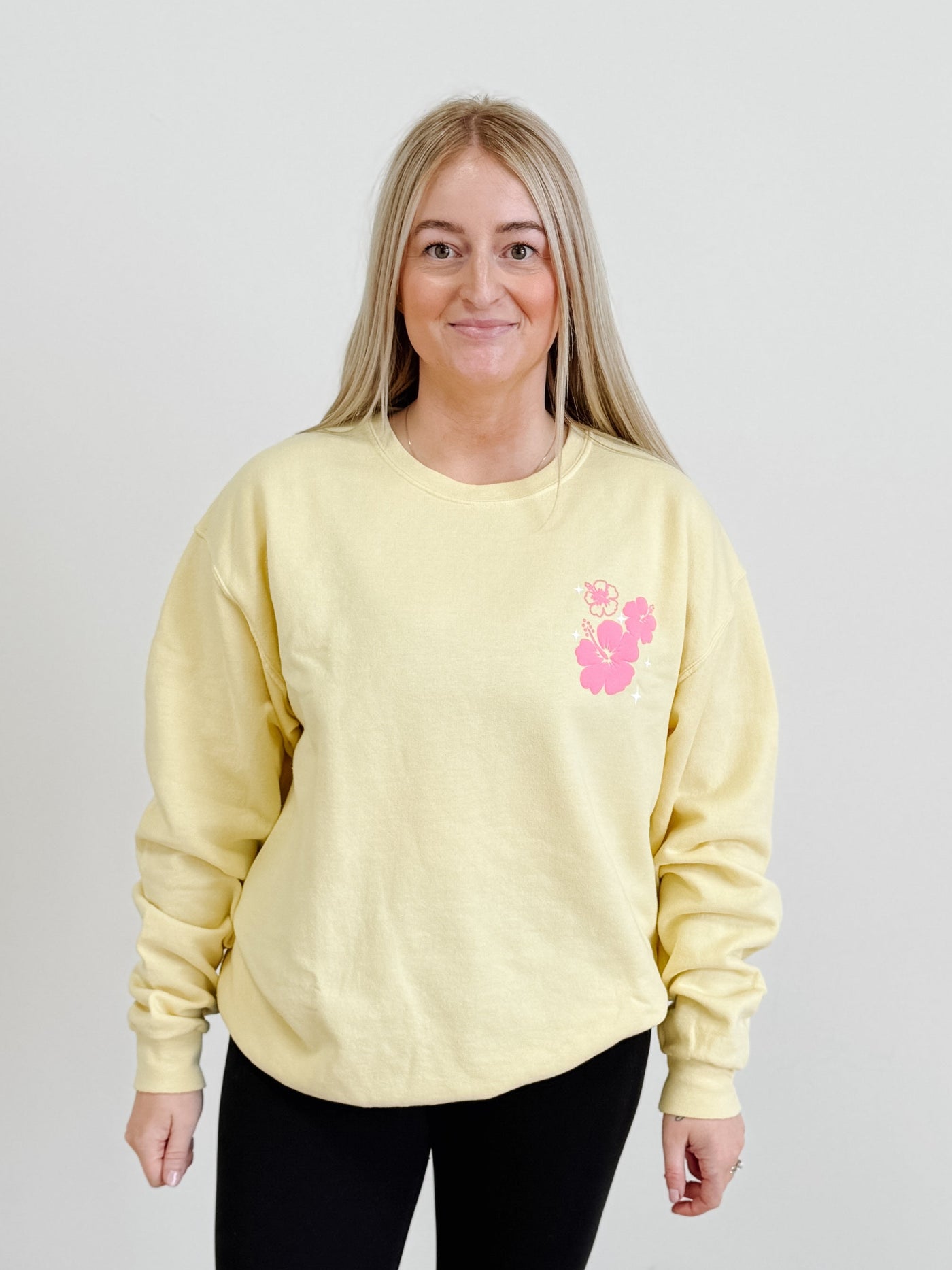 Wish You Were Here Graphic Sweatshirt in Lemon