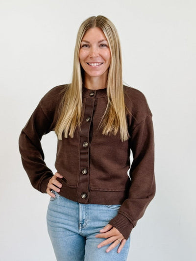 Eliza Cardigan in Brown Melange