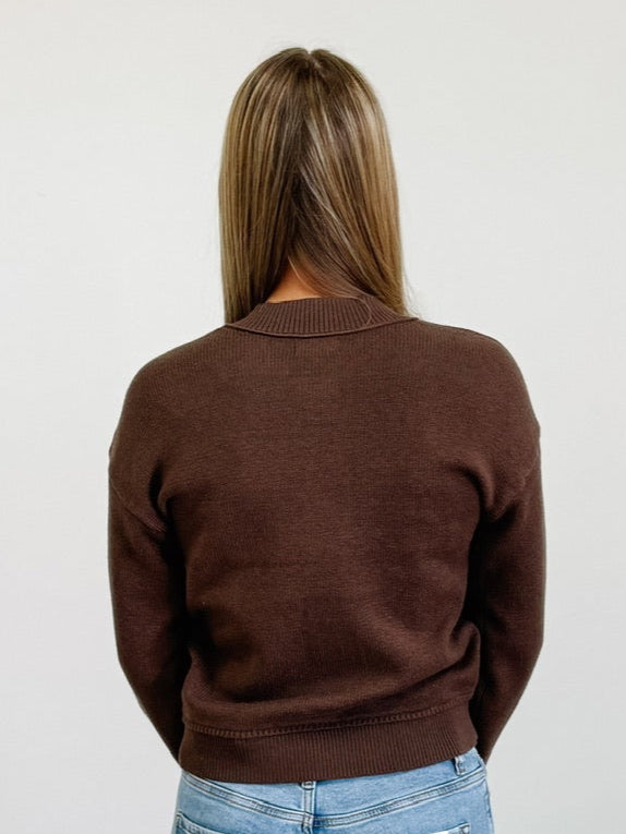 Eliza Cardigan in Brown Melange