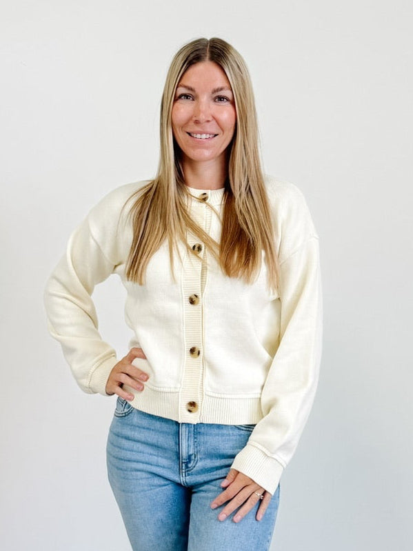 Eliza Cardigan in Ivory