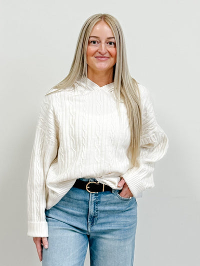 Hooded Cable Sweater