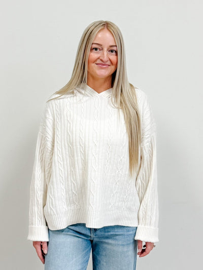 Hooded Cable Sweater