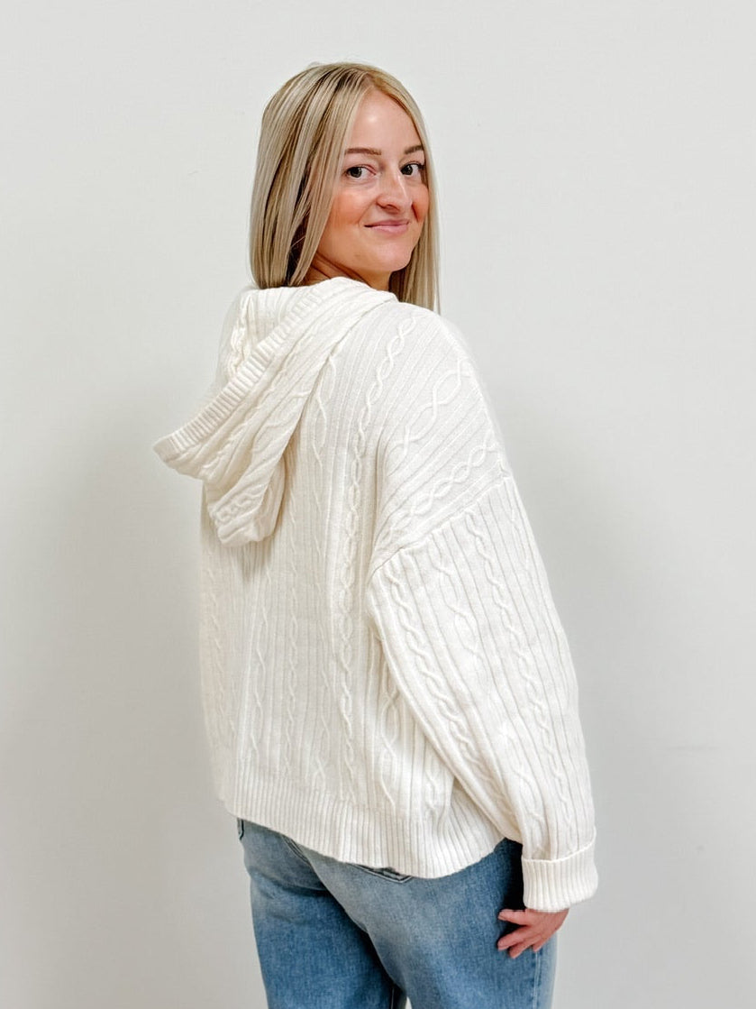 Hooded Cable Sweater