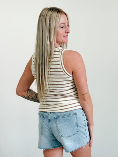 Thread & Supply Edlin Tank in Off White / Brown Stripe