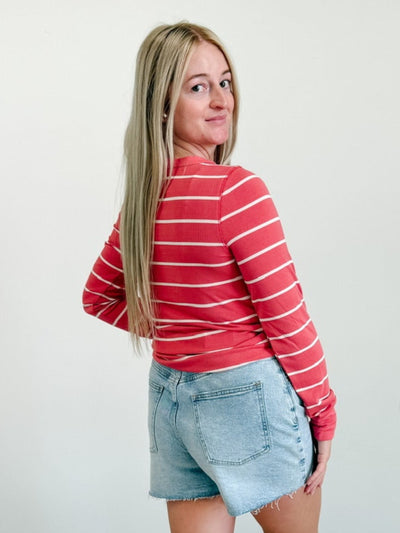 Thread & Supply Stacy Top in Rose / Off White Stripe