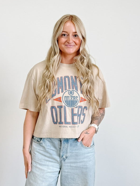 Edmonton Oilers Windthrow Ravine '47 Crop Tee