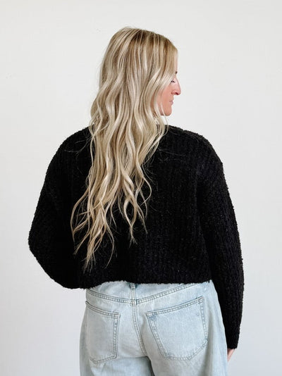 Fluffy Knit Button-Up Cardigan Sweater