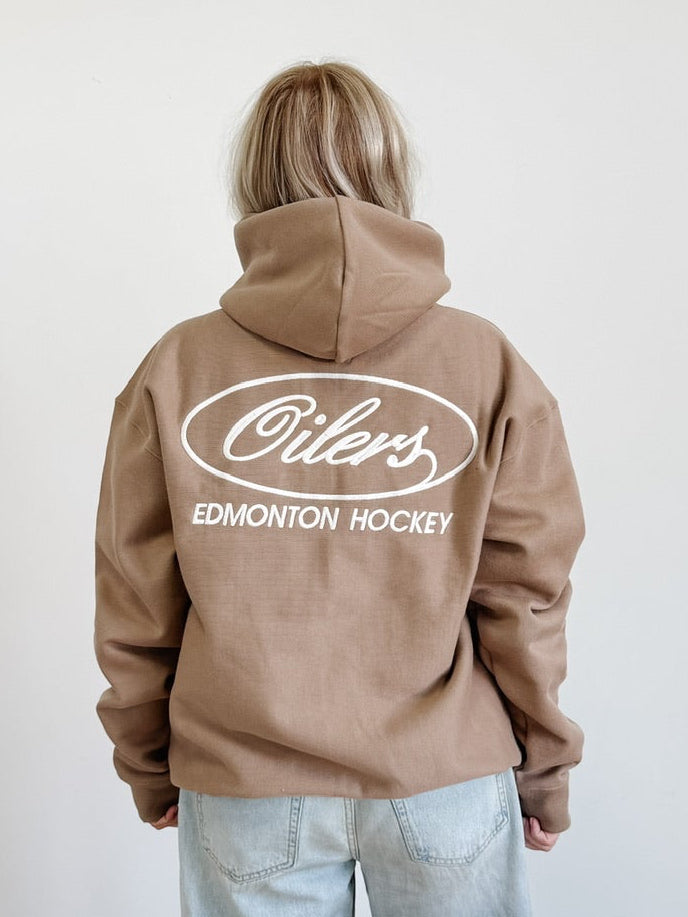 Edmonton Oilers Triple Double Foundation '47 Hoodie in Brown