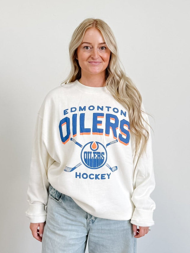 Edmonton Oilers Golden Age '47 Arch Cloud Oversized Sweatshirt