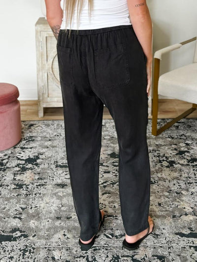 Tencel Tapered Pants in Vintage Black