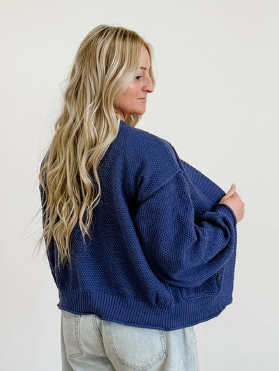Oversized Textured Knit Cardigan Sweater