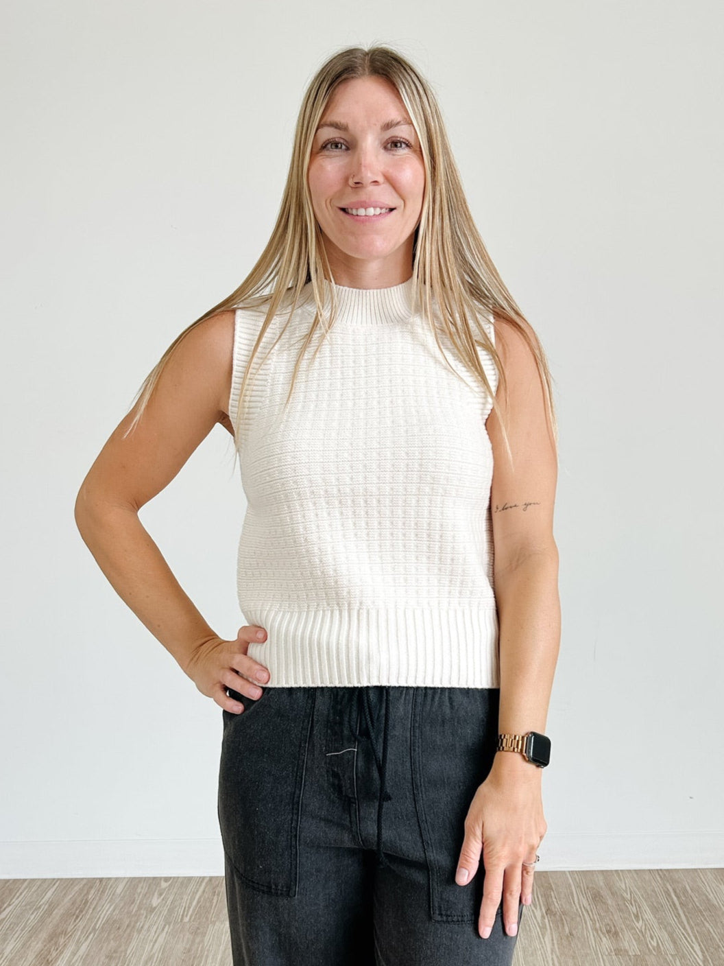 Textured Stitch Sweater Tank