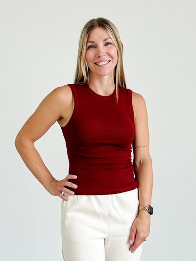 Ribbed Tank Top in Burnt Orange