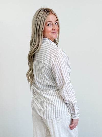 Liliana Shirt in White Pepper Stripe