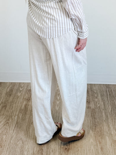 Relaxed Barrel Pants With Pockets in Oatmeal