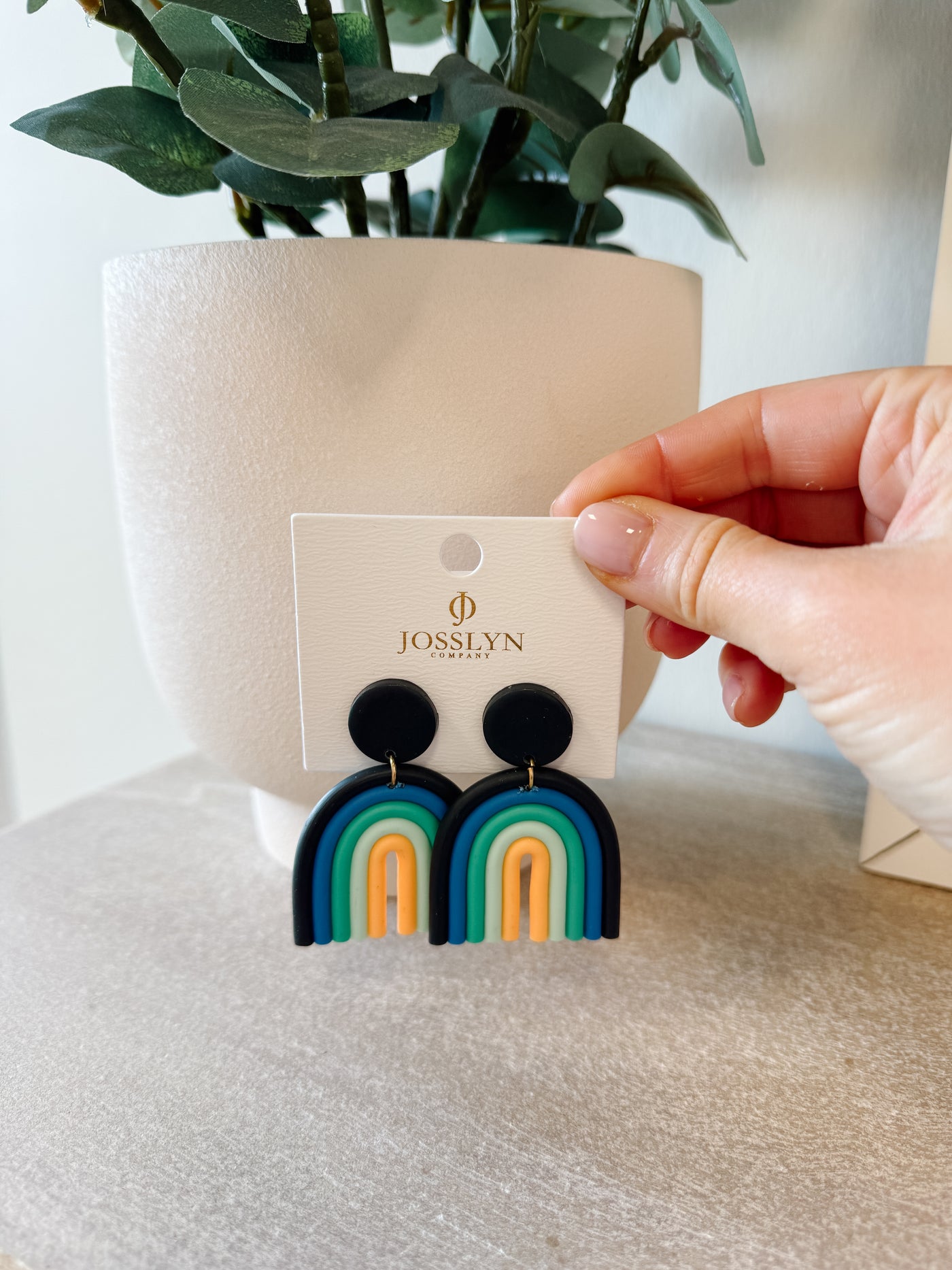 Stud Drop Rainbow Earrings