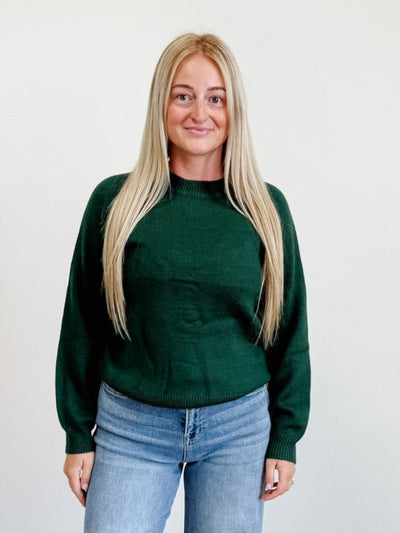 Raglan Sleeve Crew Neck Sweater